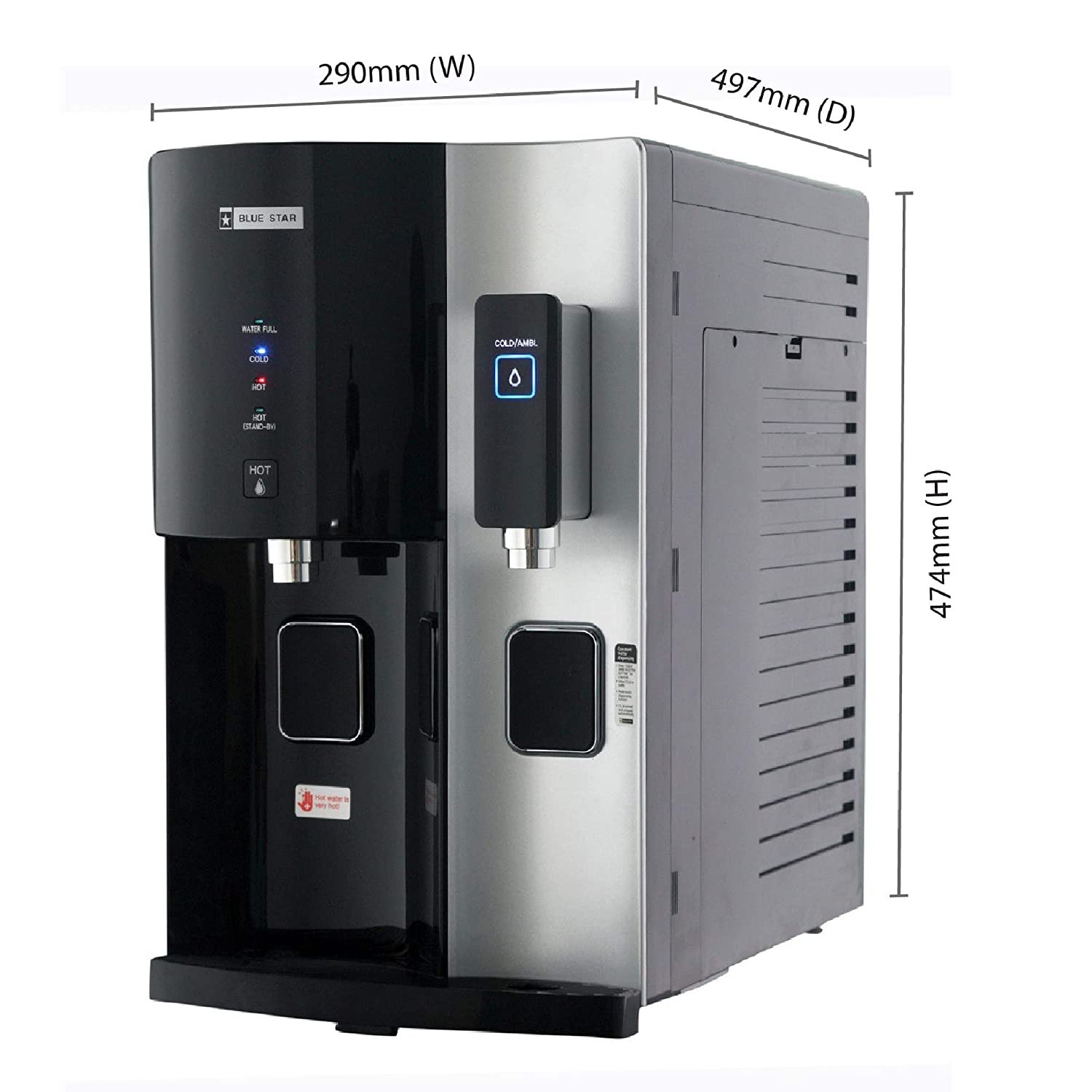 Blue Star Stella ST4BSHC01 8.2-Litre RO + UV Water Purifier (Black/Silver) - Image 2