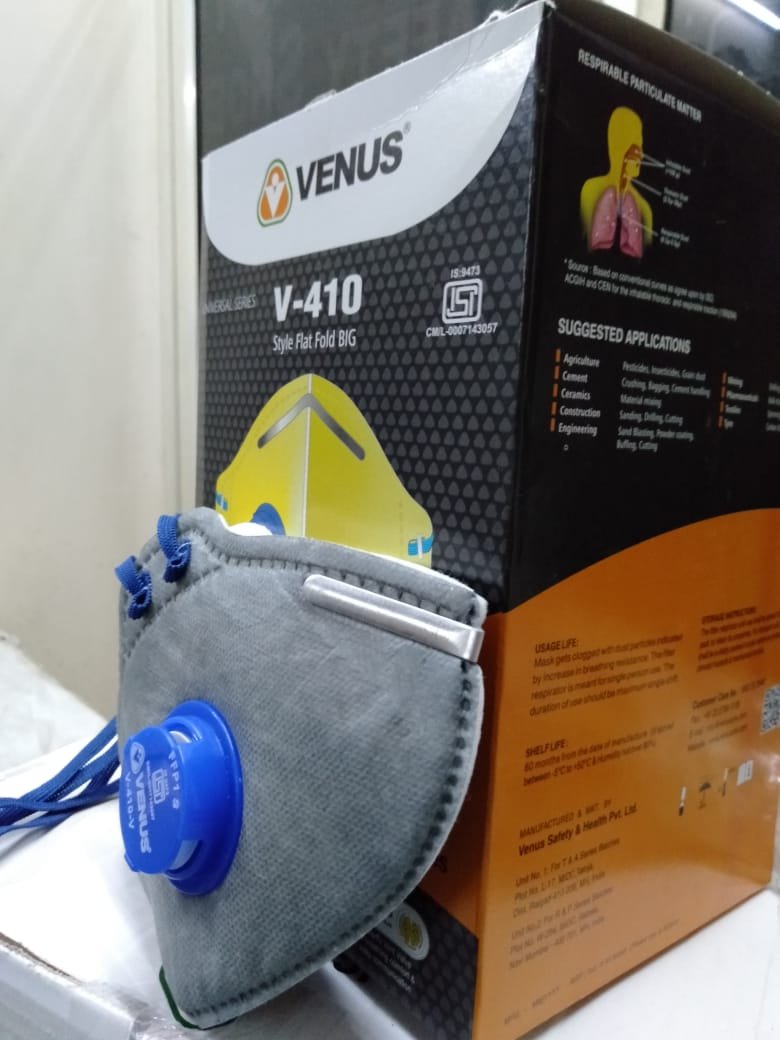 Venus Reusable Anti Pollution Mask V-410-V, Grey (Pack-1) - Image 10