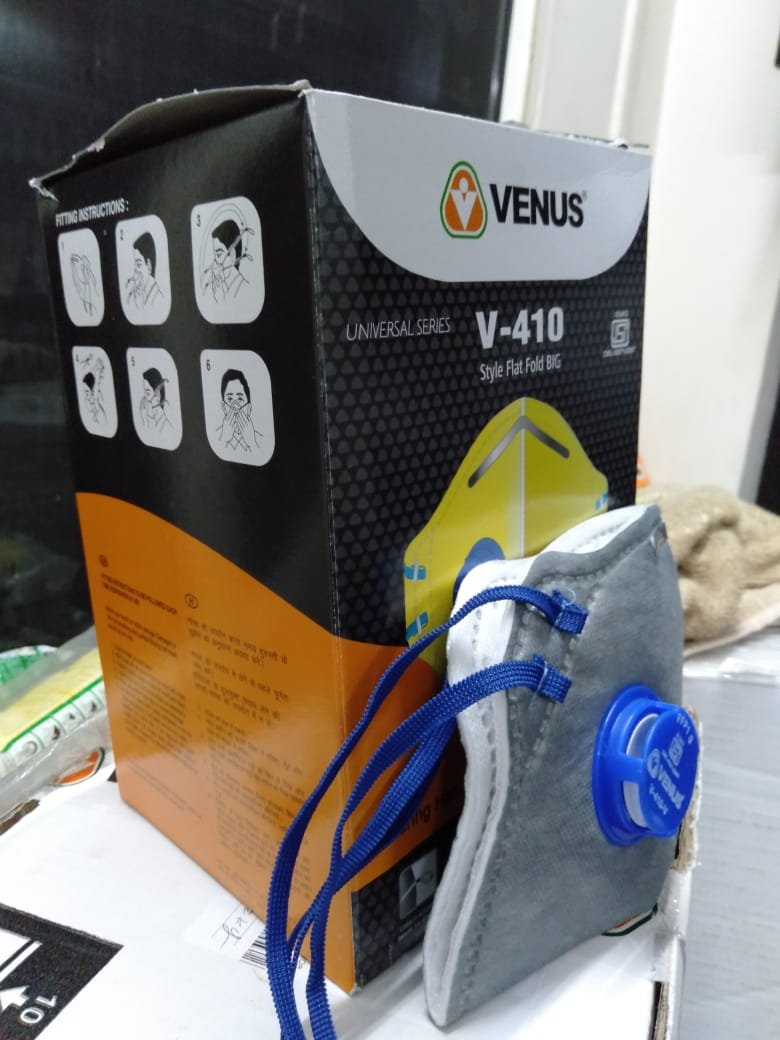 Venus Reusable Anti Pollution Mask V-410-V, Grey (Pack-1) - Image 11